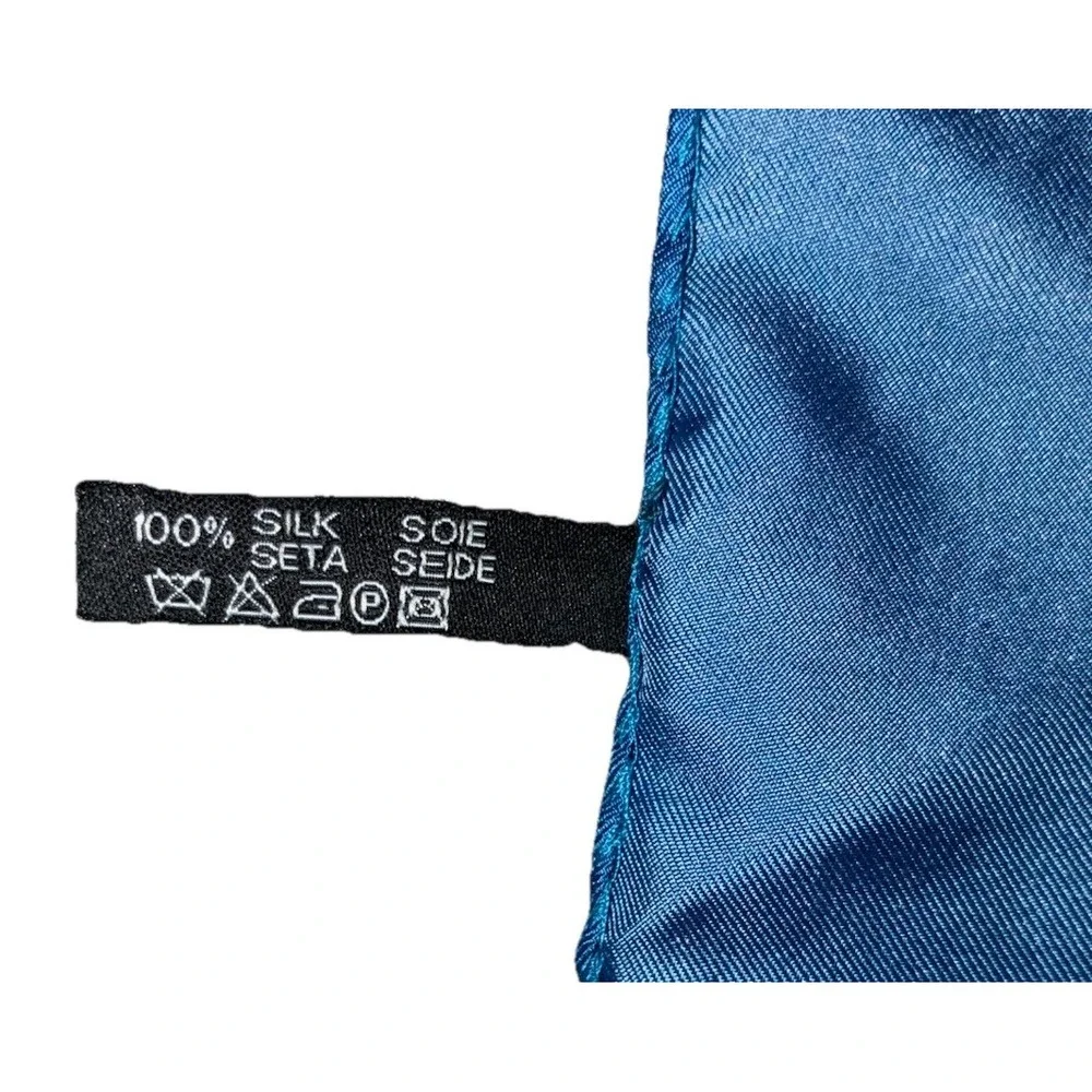 Thalassa‎ Collection Greece Silk Scarf 18x18in Blue Spartan Helmet Print Italy - Picture 5 of 6